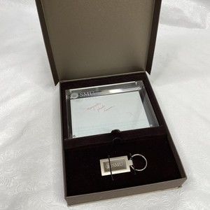 SMU Lucite Picture Frame and Keychain Gift Set